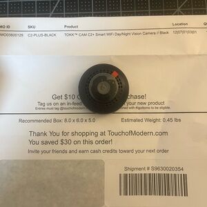 TOKK CAM C2+ Smart WiFi Day/Night Vision Camera - Black